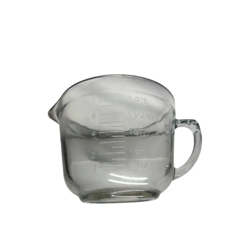 Vintage Anchor Hocking Clear 8 Cup 2 Quart Glass Measuring Cup Batter Bowl